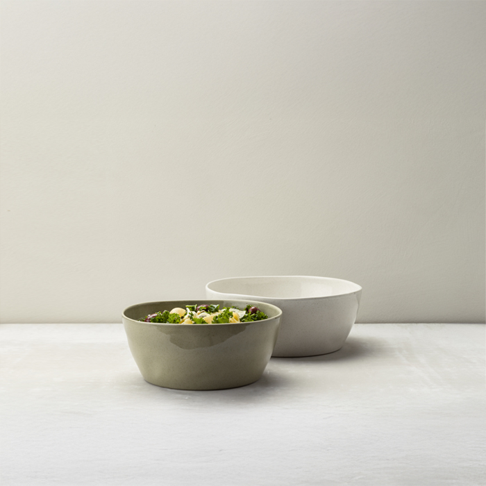 Serving bowl Cream & Green