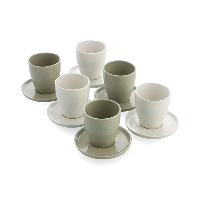 Cup & saucer Cream & Green